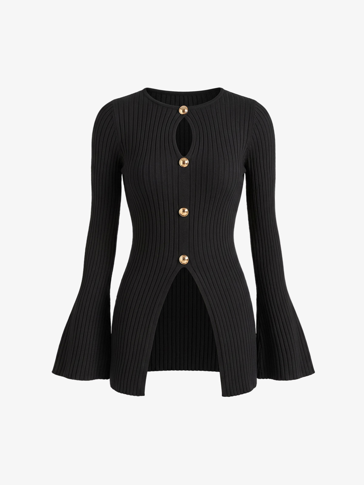 Cut Out Knit Fitted Top